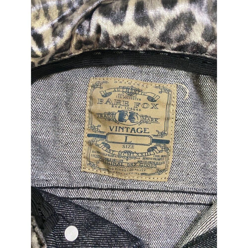 Bare Fox Women's Vest Jacket Black Denim Studded Vintage Sleeveless Size Large - Picture 11 of 11